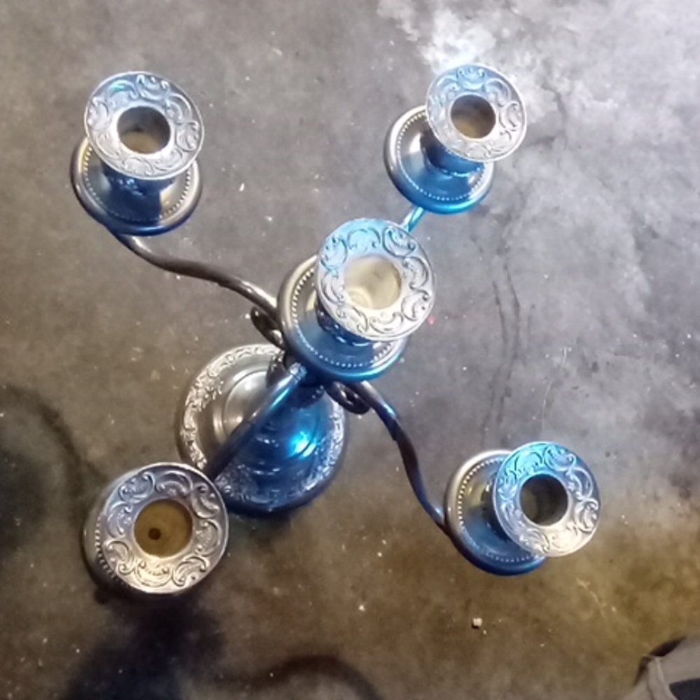 vintage gsa 5 arm candelabra candle holder silver plate godinger silver art